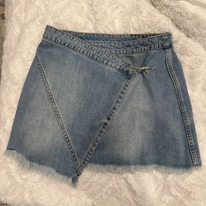BlankNYC denim cross cross skirt
